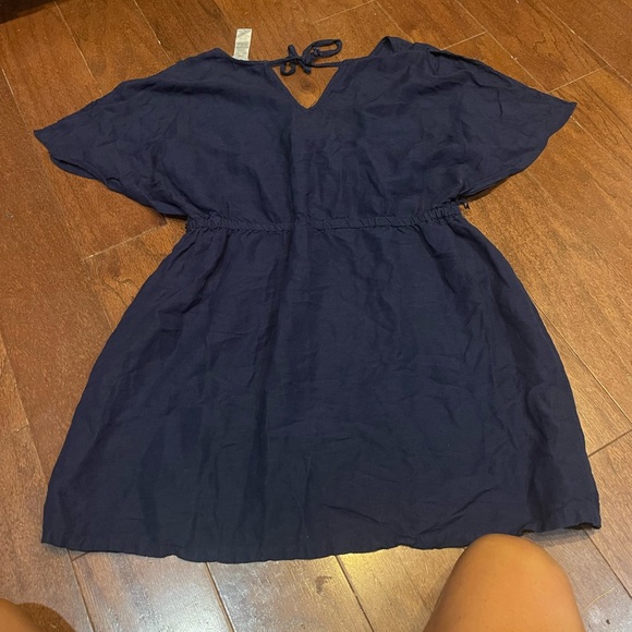 Tommy Bahama Blue Casual Open Slit Shoulder Dress Women’s Size Large length 30” - Picture 4 of 4